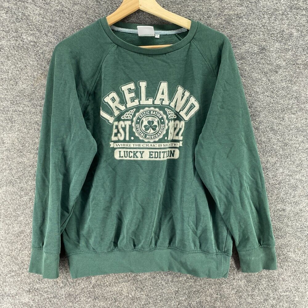 Traditional Craftwear Sweatshirt Women M Medium Green Fleece Long Sleeve Casual
